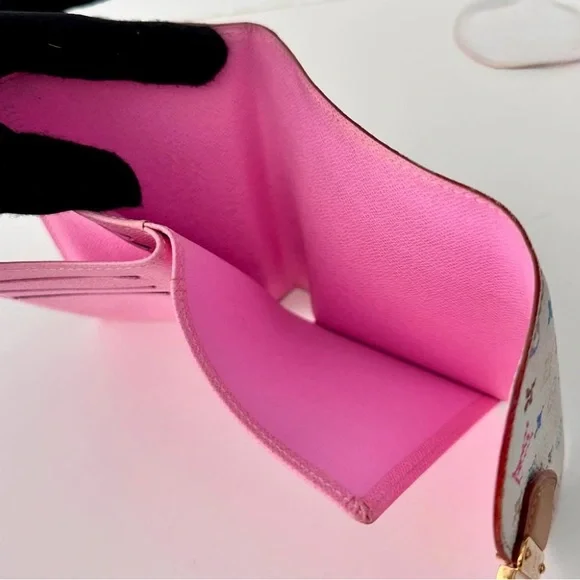 Louis Vuitton Authentic Joey White Multicolour Wallet - Takashi Murakami - Picture 4 of 13